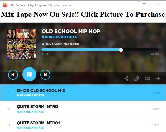 Old School Mix Tape Now On Sale $20